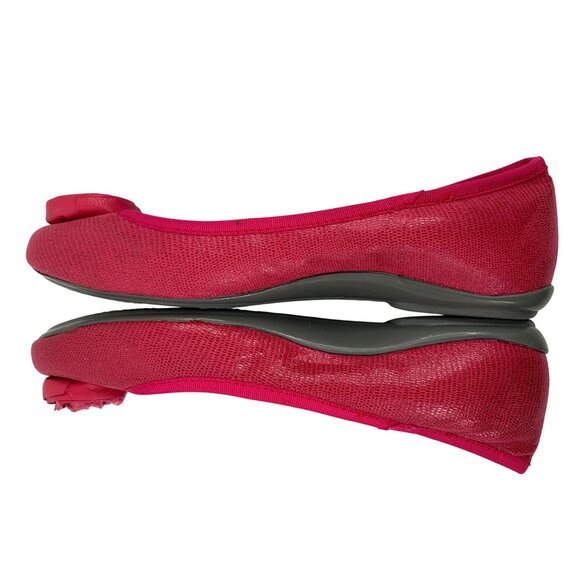 DKNY Women DKNY Pink Ballet Flats Steffi Size 8.5 Textile EUC Rosette